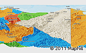 Shaded Relief Panoramic Map of Iriona, political outside