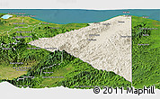 Shaded Relief Panoramic Map of Iriona, satellite outside