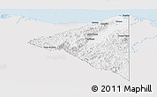 Silver Style Panoramic Map of Iriona, single color outside