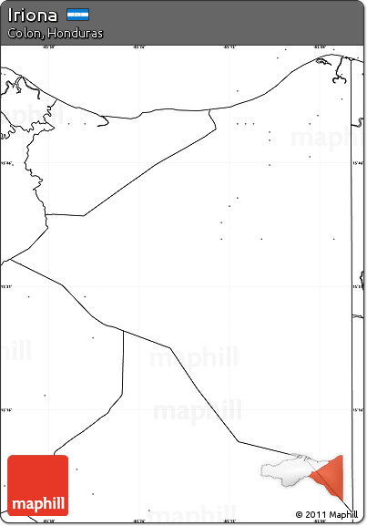 Blank Simple Map of Iriona, no labels
