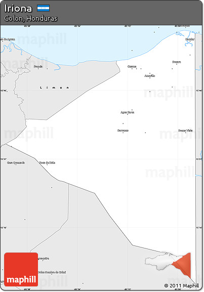 Silver Style Simple Map of Iriona