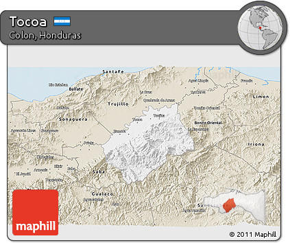 Classic Style 3D Map of Tocoa