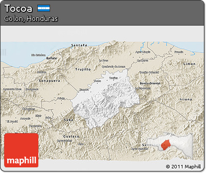Classic Style 3D Map of Tocoa