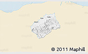 Classic Style 3D Map of Tocoa, single color outside