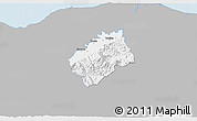 Gray 3D Map of Tocoa, single color outside