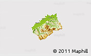 Physical 3D Map of Tocoa, cropped outside