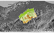 Physical 3D Map of Tocoa, darken, desaturated