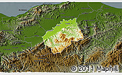Physical 3D Map of Tocoa, darken