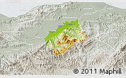 Physical 3D Map of Tocoa, lighten, semi-desaturated