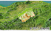 Physical 3D Map of Tocoa, satellite outside