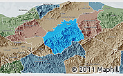 Political 3D Map of Tocoa, semi-desaturated