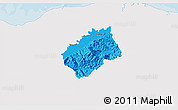 Political 3D Map of Tocoa, single color outside