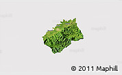 Satellite 3D Map of Tocoa, cropped outside