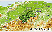 Satellite 3D Map of Tocoa, physical outside