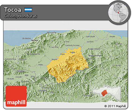 Savanna Style 3D Map of Tocoa