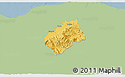 Savanna Style 3D Map of Tocoa, single color outside