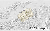 Shaded Relief 3D Map of Tocoa, lighten, desaturated