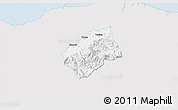 Silver Style 3D Map of Tocoa, single color outside