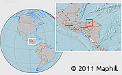 Gray Location Map of Tocoa, within the entire country, hill shading
