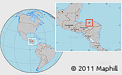 Gray Location Map of Tocoa, within the entire country