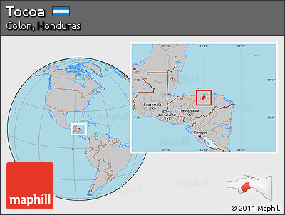 Gray Location Map of Tocoa