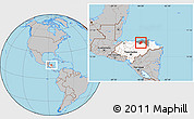 Gray Location Map of Tocoa, highlighted country, highlighted parent region