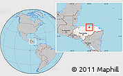 Gray Location Map of Tocoa, highlighted country
