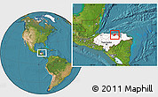 Satellite Location Map of Tocoa, highlighted country, highlighted parent region