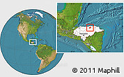 Satellite Location Map of Tocoa, highlighted country