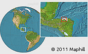 Satellite Location Map of Tocoa, highlighted parent region