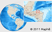 Shaded Relief Location Map of Tocoa, highlighted parent region