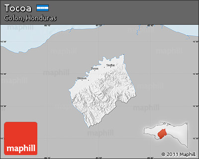 Gray Map of Tocoa, single color outside