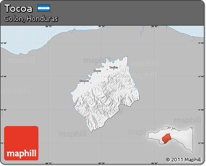 Gray Map of Tocoa, single color outside