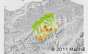 Physical Map of Tocoa, lighten, desaturated