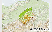 Physical Map of Tocoa, lighten