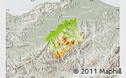 Physical Map of Tocoa, lighten, semi-desaturated