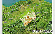 Physical Map of Tocoa, satellite outside