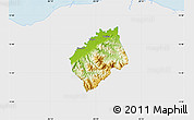 Physical Map of Tocoa, single color outside