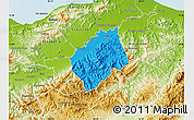 Political Map of Tocoa, physical outside