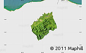 Satellite Map of Tocoa, single color outside