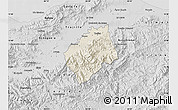 Shaded Relief Map of Tocoa, desaturated
