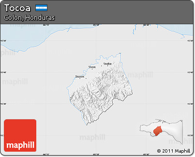 Silver Style Map of Tocoa, single color outside