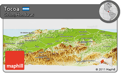Physical Panoramic Map of Tocoa
