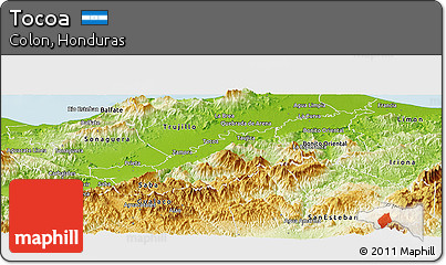Physical Panoramic Map of Tocoa