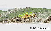 Physical Panoramic Map of Tocoa, semi-desaturated
