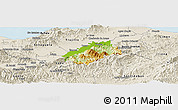 Physical Panoramic Map of Tocoa, shaded relief outside