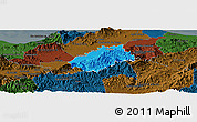 Political Panoramic Map of Tocoa, darken