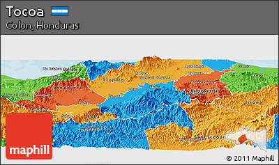 Political Panoramic Map of Tocoa