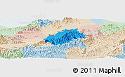 Political Panoramic Map of Tocoa, lighten