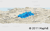 Political Panoramic Map of Tocoa, shaded relief outside